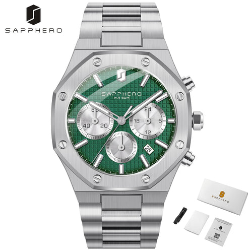 SAPPHERO Men's Watch Waterproof watch Chronograph function Date