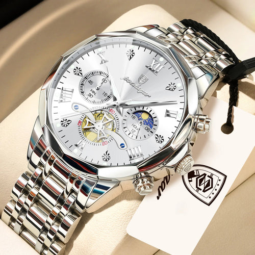 POEDAGAR Exquisite Business Men Watch Waterproof Luminous Chronograph