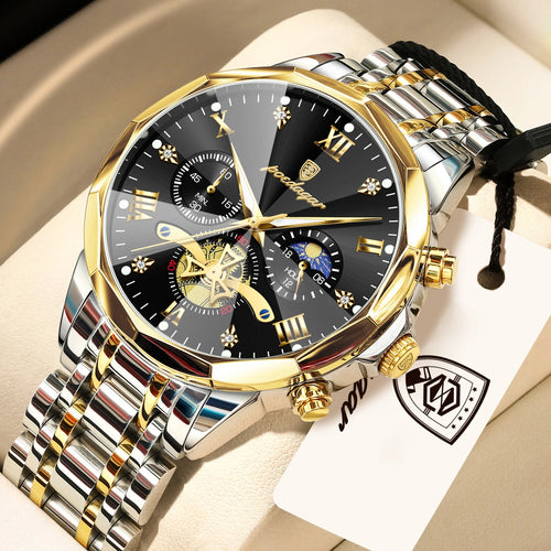 POEDAGAR Exquisite Business Men Watch Waterproof Luminous Chronograph