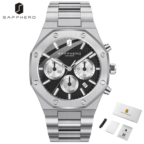 SAPPHERO Men's Watch Waterproof watch Chronograph function Date