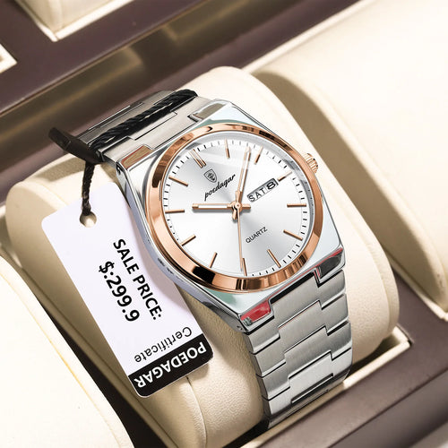 POEDAGAR Luxury Sport Quartz Man Wristwatch Waterproof Luminous Date
