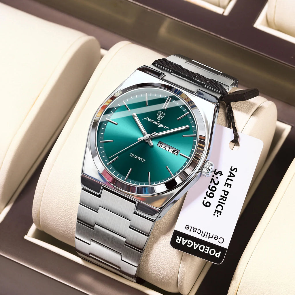 POEDAGAR Luxury Sport Quartz Man Wristwatch Waterproof Luminous Date