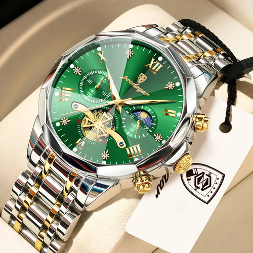 POEDAGAR Exquisite Business Men Watch Waterproof Luminous Chronograph