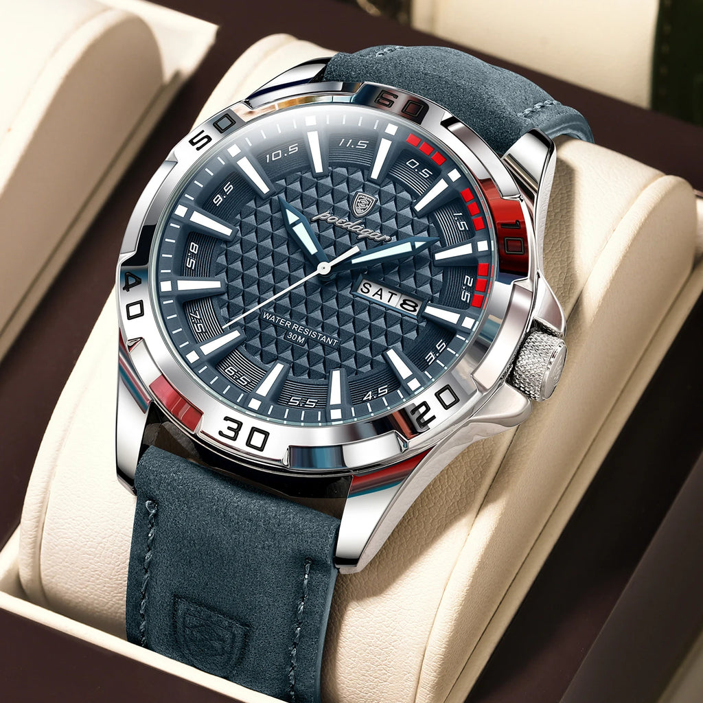POEDAGAR Original Men Watch Luxury Waterproof Luminous Date Week Watch