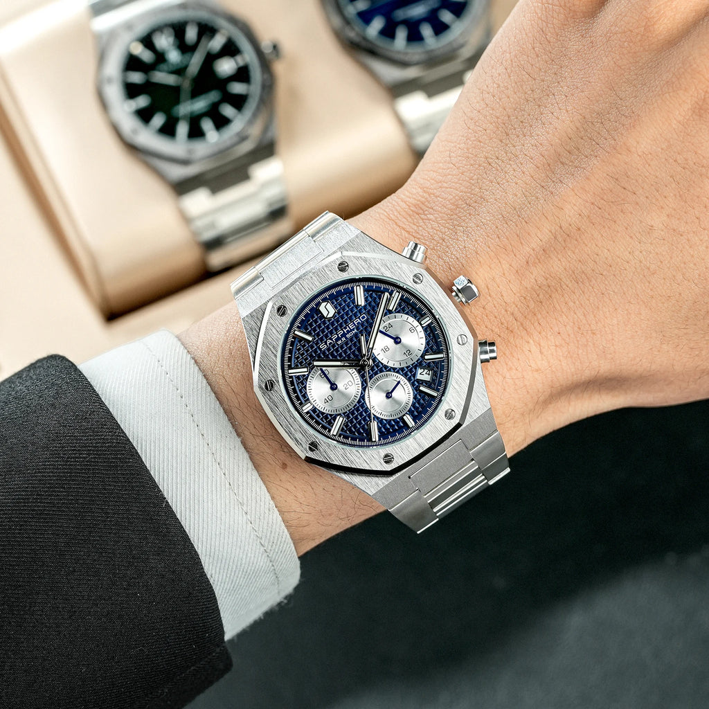 SAPPHERO Men's Watch Waterproof watch Chronograph function Date