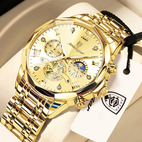 POEDAGAR Exquisite Business Men Watch Waterproof Luminous Chronograph