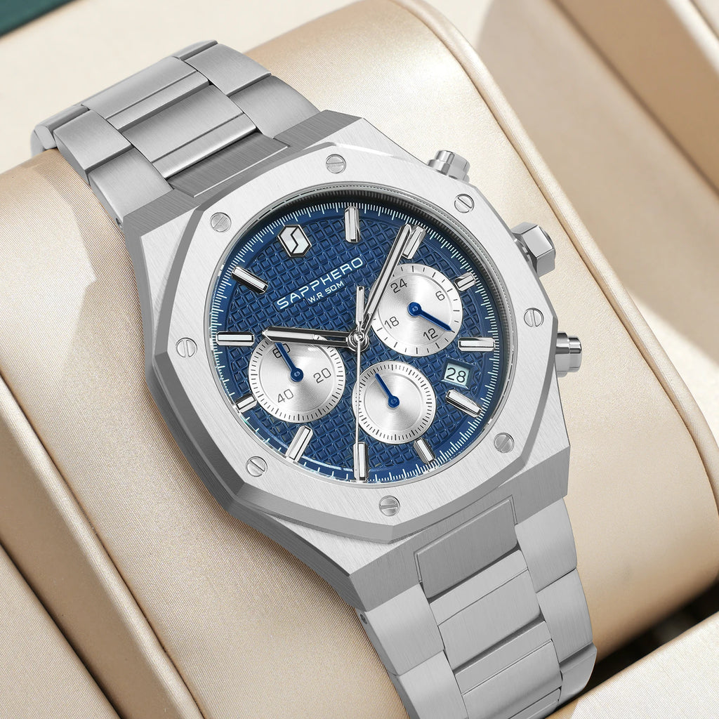 SAPPHERO Men's Watch Waterproof watch Chronograph function Date