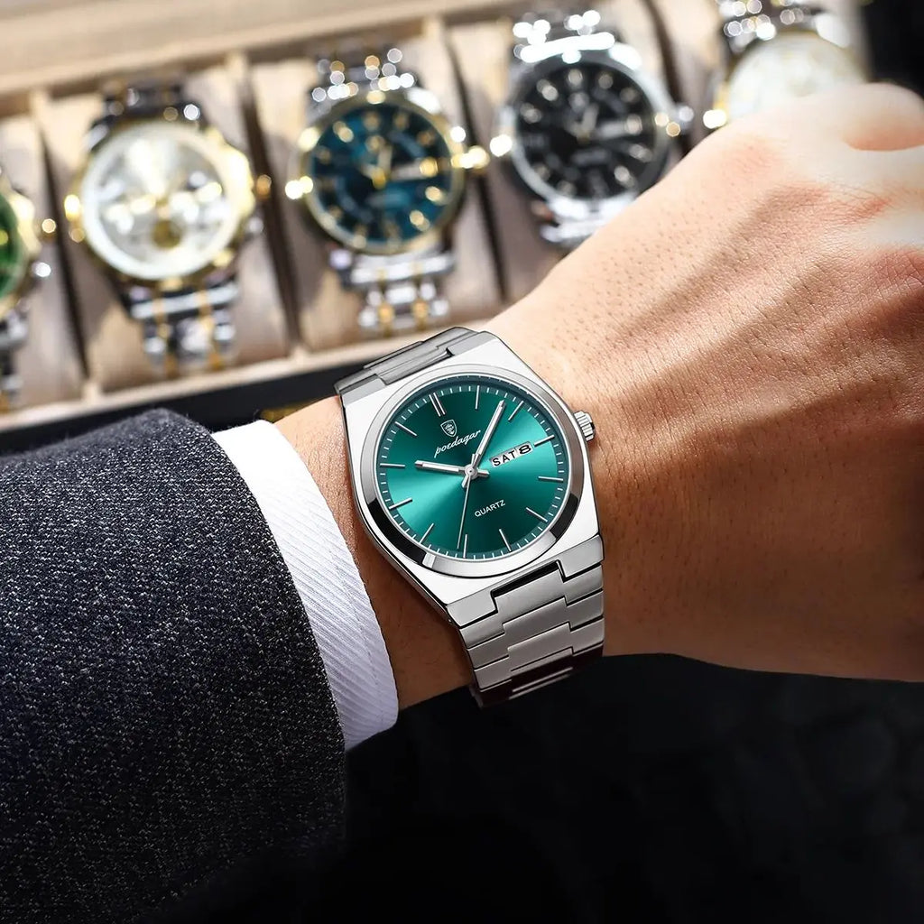POEDAGAR Luxury Sport Quartz Man Wristwatch Waterproof Luminous Date