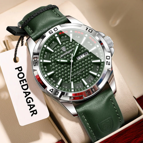 POEDAGAR Original Men Watch Luxury Waterproof Luminous Date Week Watch