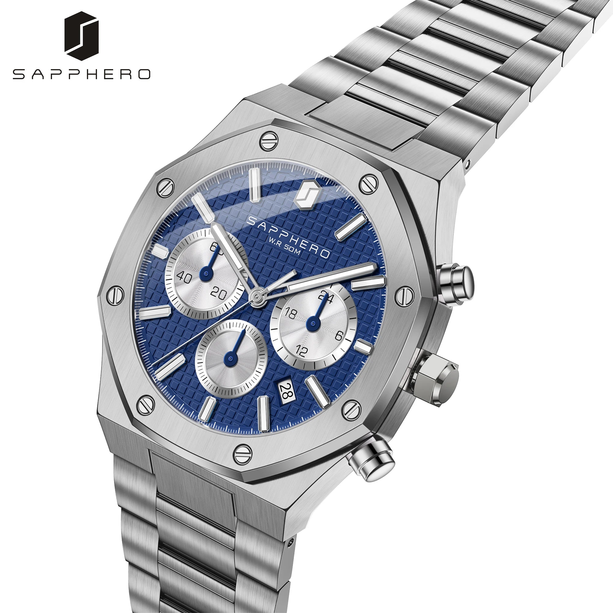 SAPPHERO Men's Watch Waterproof watch Chronograph function Date