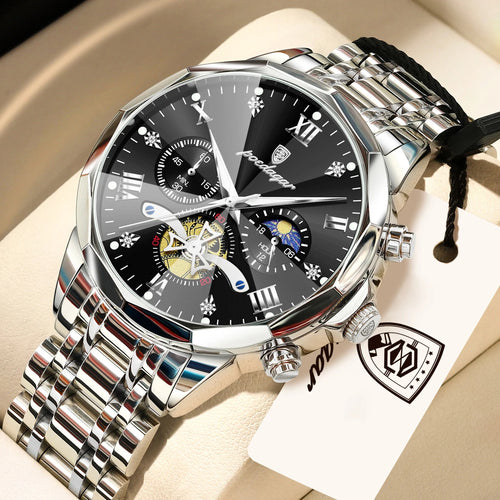 POEDAGAR Exquisite Business Men Watch Waterproof Luminous Chronograph