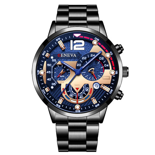 Fashion Men's Watches Stainless Steel Band Analog Quartz Wristwatch