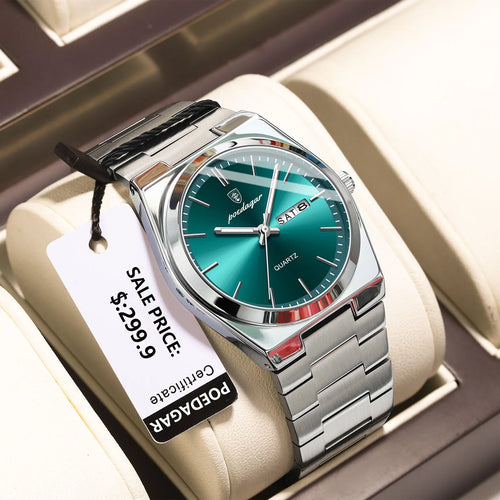 POEDAGAR Luxury Sport Quartz Man Wristwatch Waterproof Luminous Date