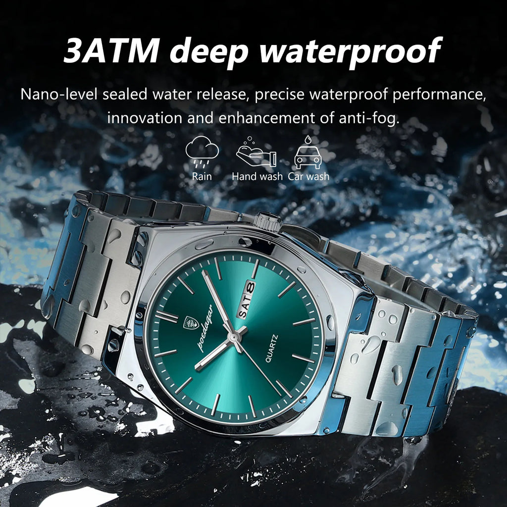 POEDAGAR Luxury Sport Quartz Man Wristwatch Waterproof Luminous Date